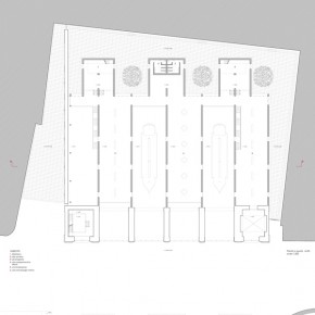 2) G. Arcoleo, progetto di restauro e recupero del complesso monumentale dell'arsenale di Palermo, pianta e sezione.