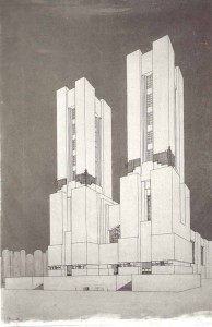 Edificio con due torri II, Mario Chiattone , 1914